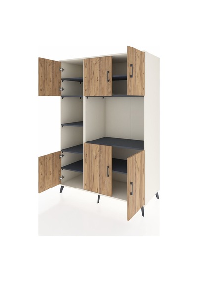 Kronos Dolap 9 Raflı 6 Kapaklı 132x59x195 Aytaşı-çam/antrasit Aytaşı
