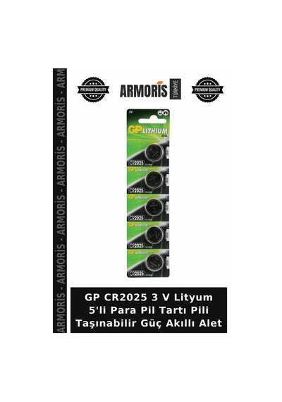 Gp Cr2025 3 V Lityum 5'li Para Pil Tartı Pili Taşınabilir Güç Akıllı Alet