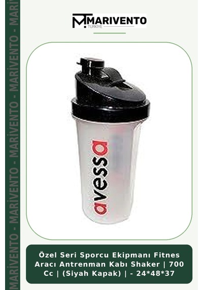 Özel Seri Sporcu Ekipmanı Fitnes Aracı Antrenman Kabı Shaker 700 Cc Siyah Kapak - 24 48 37