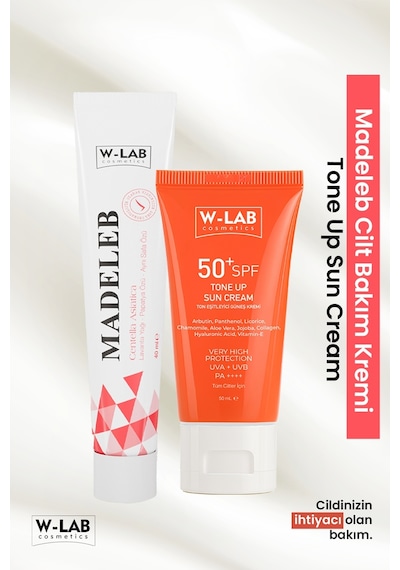 W-Lab Cosmetics Madeleb Krem 40 Ml Ve W-Lab Cosmetics Ton Eşitleyici Güneş Kremi 50+spf