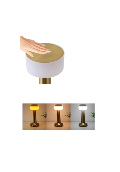 Şarjlı Gold Mantar Masa Lambası Dimmer Ayarlı Kablosuz Led Lamba Çok Renkli 49669871