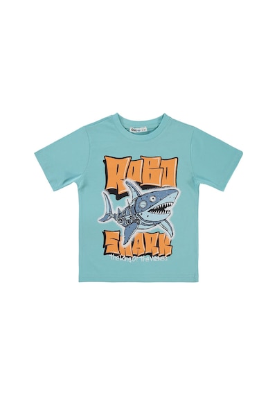 Civil Boys Robo Shark Basklı 2-5 Yaş Tişört - Yeşil Koyu Mint