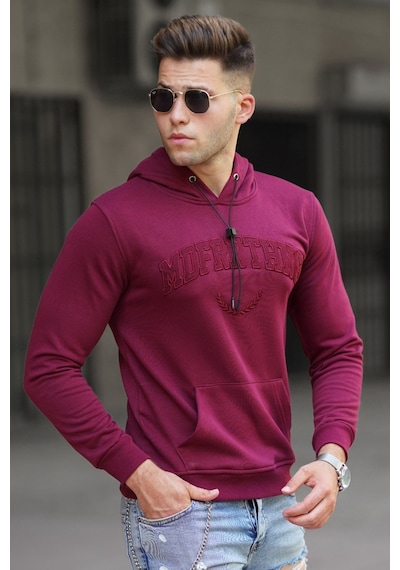 Madmext Madmext Bordo Kapüşonlu Sweatshirt 5289-bordo Bordo