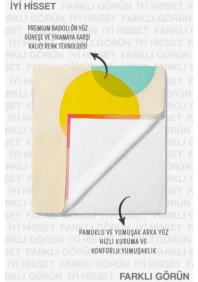 Soyut Renkli Plaj Havlusu - Pastel Tropikal Geometrik Havuz Deniz Banyo Hızlı Kuruyan Sahil Örtüsü Çok Renkli