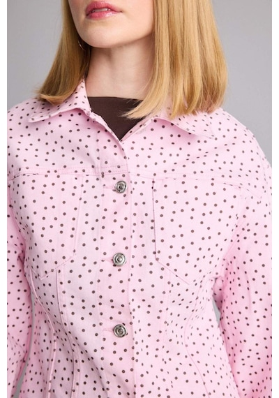 Defacto Regular Fıt Gömlek Yaka Gabardin Pembe Ceket H5733ax26smpn440 Pembe-pn440