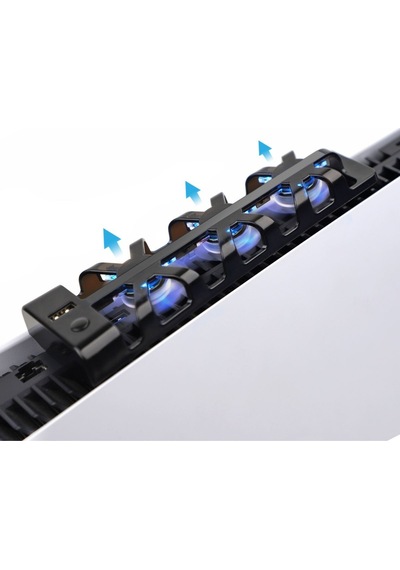 Tp5-1523 Ps5 İçin Led Işıklı Hız Ayarlı Soğutma Fanı Siyah