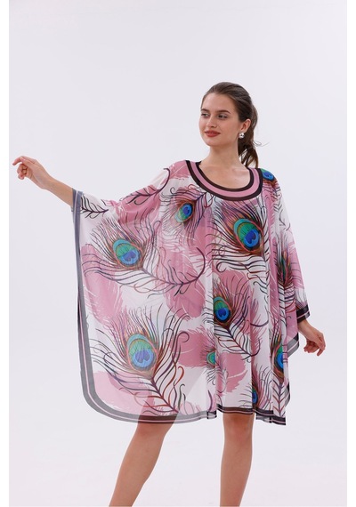 Tarzını Seç Kısa Kimono Pareo - Tesettür Pareo - Ege Model 180x135 Cm Çok Renkli