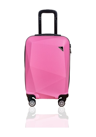 Polo&Sky Elmas Model Pembe Renk 3'lü Valiz Bavul Seti