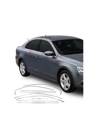 Volkswagen Jetta Krom Cam Çerçevesi Set 2012-2018 12 Parça