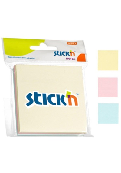 Hopax Stıckn Yapışkanlı Not Kağıdı 3 Blok 150 Yaprak 76x76 Mm 3 Pastel Renk