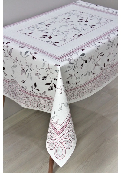 Dora Astarlı Silinebilir Pvc 120x160 Hazır Muşamba Masa Örtüsü - Yapraklı-220-3 001