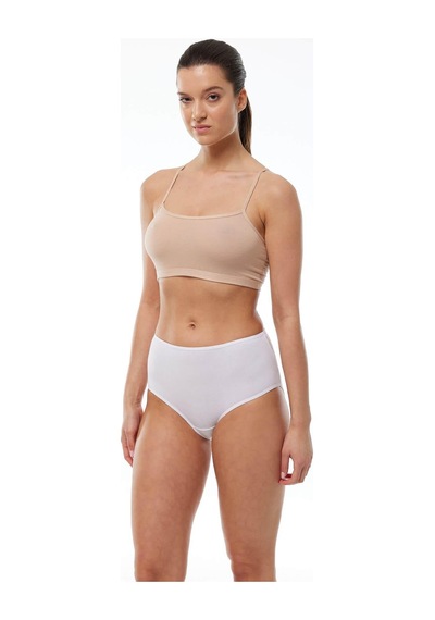 Malabadi 1030 4'lü Paket Kadın Modal Yüksek Bel Battal Slip & Külot Beyaz
