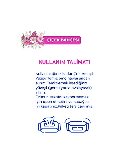 Giggles Xxl İz Bırakmayan Yüzey Temizlik Havlusu - Çiçek Bahçesi 100 Yaprak Beyaz