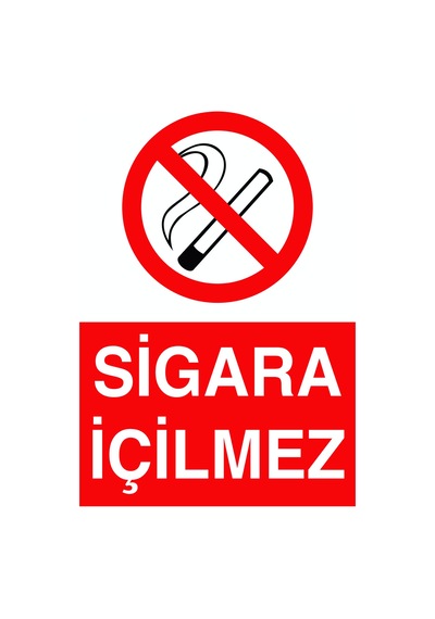 Jetyazdır Uyarı Levhaları '' Sigara İçilmez '' A4 Pvc 30 21 Cm