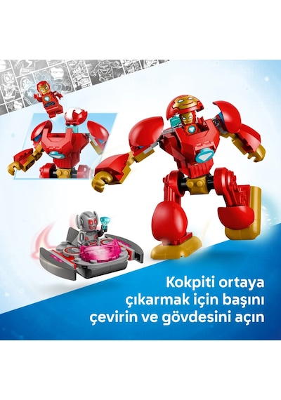 LEGO® ǀ Marvel Iron Man ve Muhteşem Arkadaşları Ultron Iron Man’e Karşı 11209 - 4 + için Minifigür İçeren Oyuncak Yapım Seti (96P)