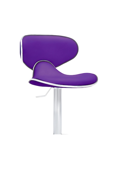 Bürocci Zen Bar Taburesi - Mor Modern Deri Metal Ataklı Yüksek Tezgah Sandalyesi - 9549s0515 Mor