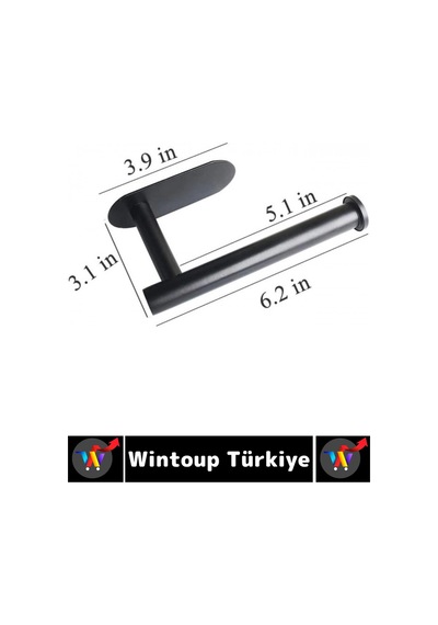 Tuvaletkağıtlığı Kendinden Yapışkanlı Montaj Gerektirmez İz Bırakmaz Suya Neme Buhara Dayanıklı Kay Mat Siyah