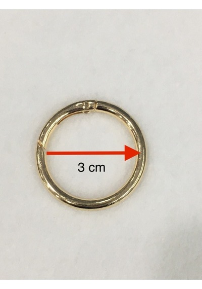 Karantuhafiye Çanta Halkası Yuvarlak Yaylı Klips 3 Cm 4 Lü Set Gold Gold Çok Renkli