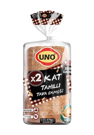 Uno Tava Ekmeği 2katlı 470 G Tahıllı 8'li Paket