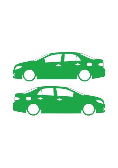 Basık Corolla Sticker 17x17 Cm Yeşil