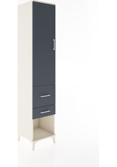 Hyperion Dolap 3 Raflı 2 Çekmeceli Tek Kapaklı 44x44x221 Aytaşı-antrasit Aytası