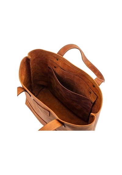 Twingold İsme Özel Tote Bag El Omuz Çantası - %100 Rainbow Deri - Ac03003 - Camel Camel