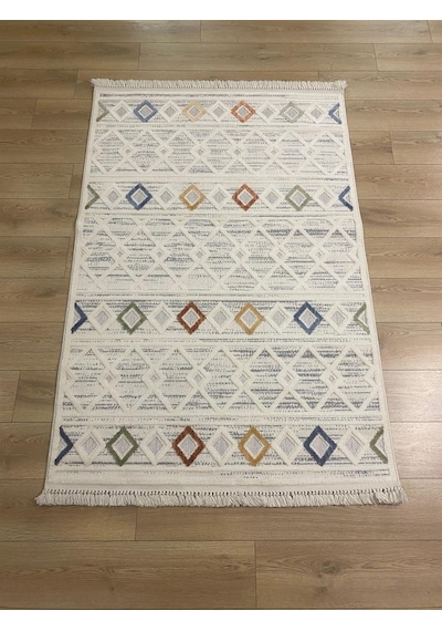 Çam Halı Enti Halı Polo 7805 Multi İskandinav Desenli Renkli Makine Halısı