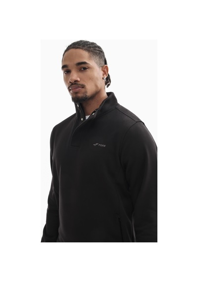 Boğazlı Sweatshirt Siyah