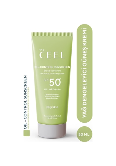 The Ceel Yağlı Ciltler İçin Yağ Dengeleyici SPF 50+ Güneş Kremi 50 ml