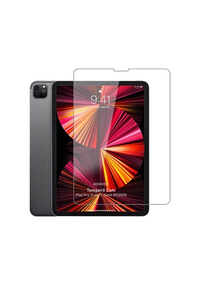 Nomker Apple iPad  Uyumlu Pro 11 İnç M1 Temperli Ekran Koruyucu Kırılmaz Cam Glass 3. Nesil 2021
