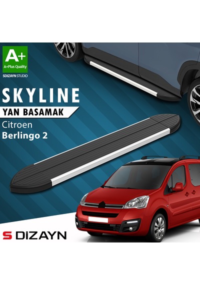 S-dizayn Citroen Berlingo 2 Skyline Aluminyum Yan Basamak 193 Cm 2008-2018 A+ Kalite