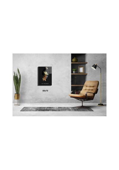 Athena Heykeller Cam Tablo Pct0853 Modern Dekorasyon Temalı Dekoratif Duvar Tablosu, Salon, Ev Ve Ofis Dekoru,