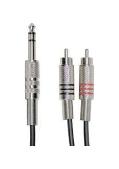 Stereo Kablo - 6.3 Mm Trs Erkek - 2X Rca Erkek - 2 Metre