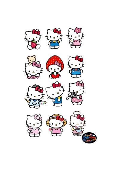 Hello Kitty Tatlı Düşler Sticker Seti 18x30 Cm 12 Adet Sevimli Karakterli Laptop Ve Defter Çıkartması