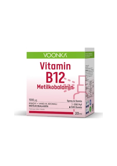 Voonka B12 Metilkobalamın Sprey & Damla 20   ML