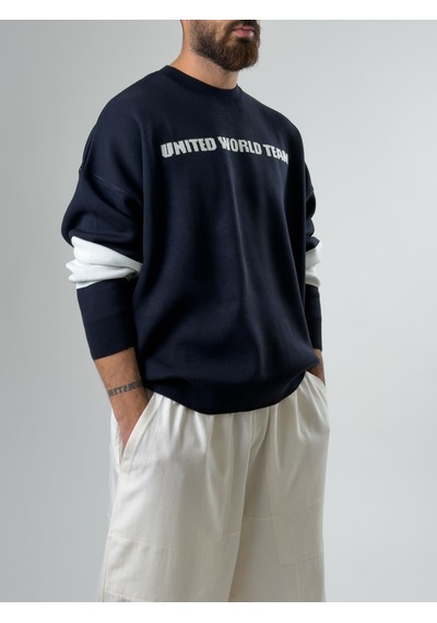 Cocopelli Oversize New York Erkek Lacivert Triko Coc2597 Lacivert