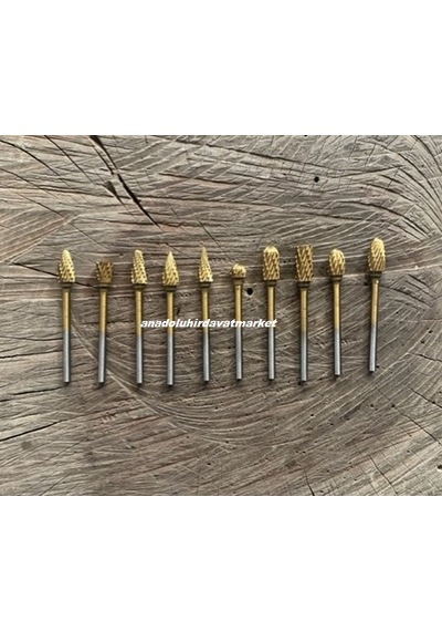Carve Titanyum Çelik Ahşap Metal Oyma Seti Freze Seti Gravür Ucu 10pcs 3mm