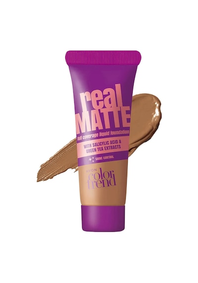 Avon Color Trend Real Matte Shine Control Likit Fondöten 310N Medium Beige