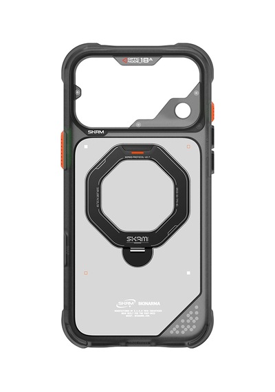 Apple iPhone 18 Pro Uyumlu Kılıf M-safe Şarj Özellikli Standlı Skinarma Saturn Kapak Siyah