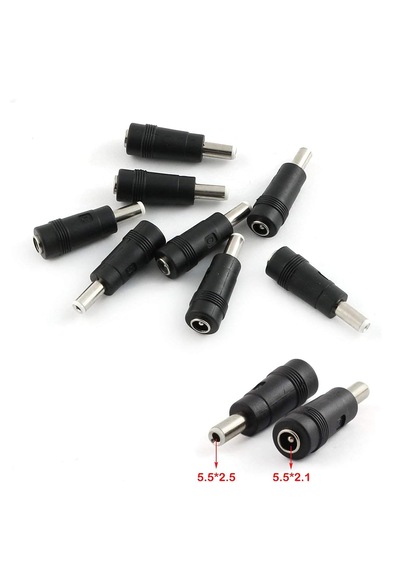 5 Adet Dc Power Jack Adaptör Çevirici 5.5x2.1 Mm Dişi - 5.5x2.5 Mm Erkek Dönüştürücü C Tipi
