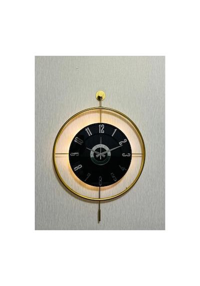 Pey Aksesuar Metal Camlı Duvar Saati 60x80 Cm Büyük Boy Işıklı Gerçek Cam Gold-füme-siyah-gümüş M61-gold-füme-siyah-gümüş