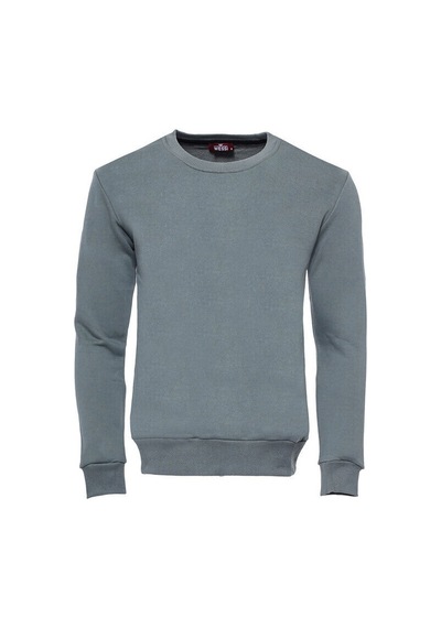 Wessi Haki Desensiz Bisiklet Yaka Sweatshirt Haki