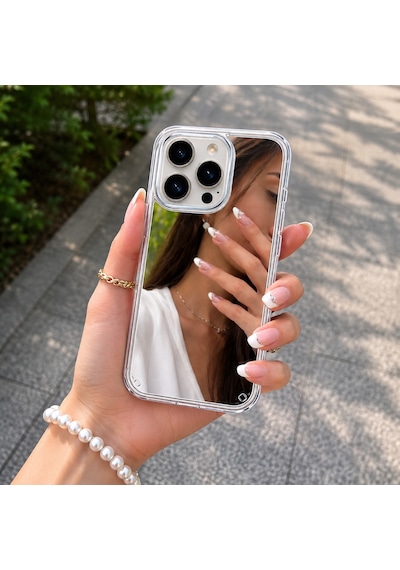Ennar İphone 6s Plus Uyumlu Aynalı Kılıf Mirror Glass Kamera Korumalı Gün Boyu Makyaj Kontrolü Şeffaf