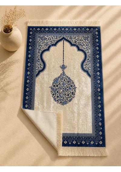 Çantalı Fermuarlı Mihrap Desenli Lacivert Seccade Cl001