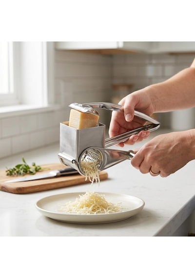 Paslanmaz Çelik Kollu Peynir Rendesi, El Tipi Manuel Peynir Rendeleme Aparatı, Parmesan Kaşar Makarna Ve Salata İçin Mutfak Rendesi Çok Renkli