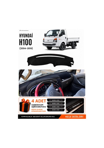 Hyundai H100 2004-2019 Uyumlu Torpido Koruma, Torpido Örtüsü, Torpido Kılıfı - Siyah