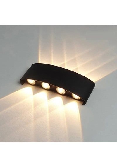 15 W İki Yönlü Led Duvar Aplik - Gün Işığı 3000k - Siyah - Ip44 - Ct-8013g