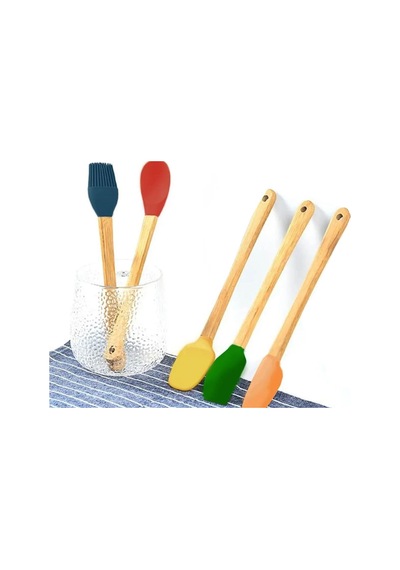 Mien Bambu Silikon Spatula Seti 5 Li Mien-456