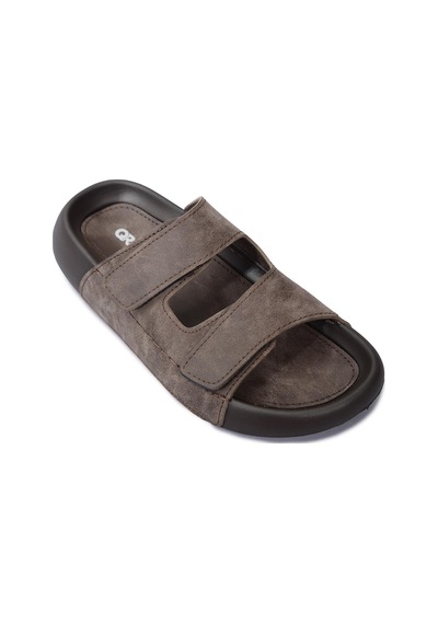 Qramed Orthopedix Çift Bantlı Cırtlı Unisex Spor Terlik Qr25101 Kahverengi