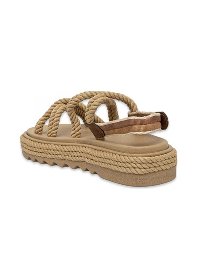Bohonomad Bodrum Mid Platform Kadın Bej Sandalet Bod0012-mp